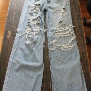 American Eagle Outfitters Light Blue Distressed Jeans